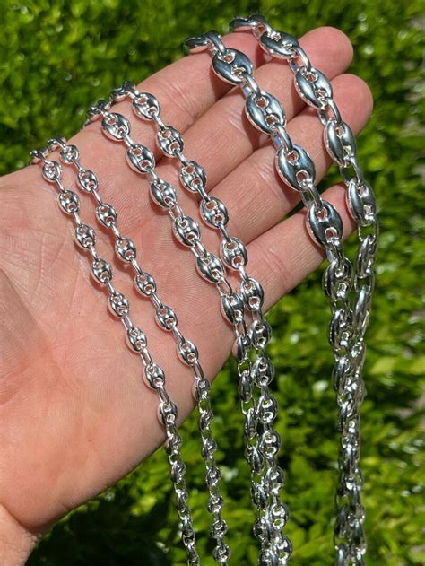 silver puffed gucci link chain|puffed gucci link gold chain.